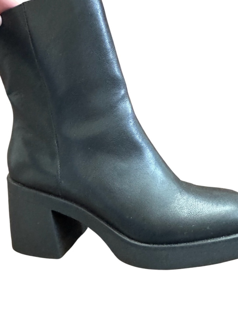 Platform Boots Side Zip Over Ankle